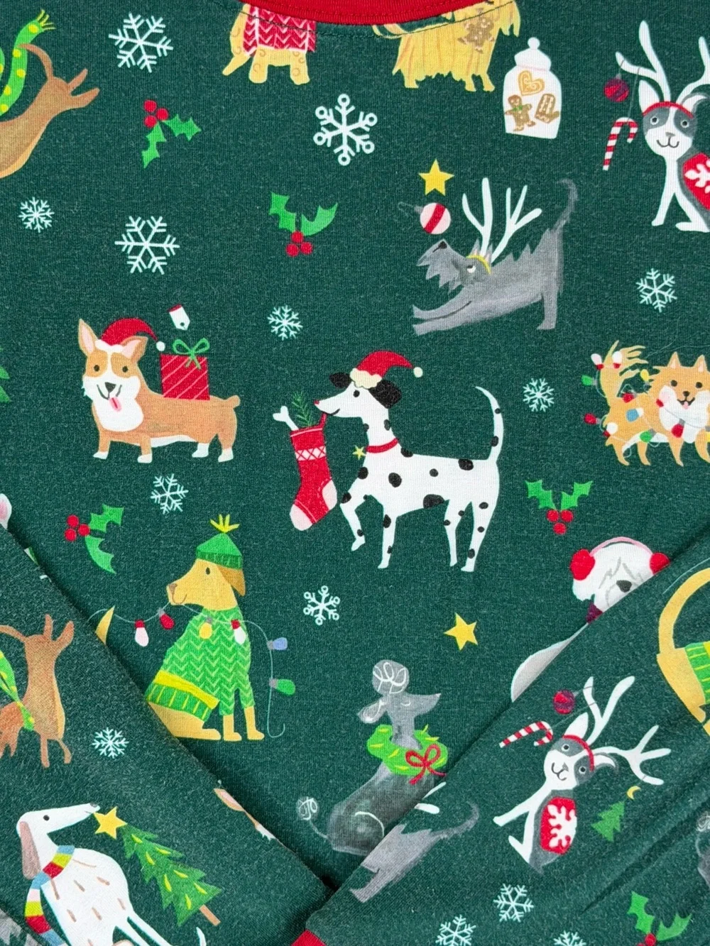 LITTLE SLEEPIES Holiday Hounds Bamboo Christmas Pajama Set- 9-10Y